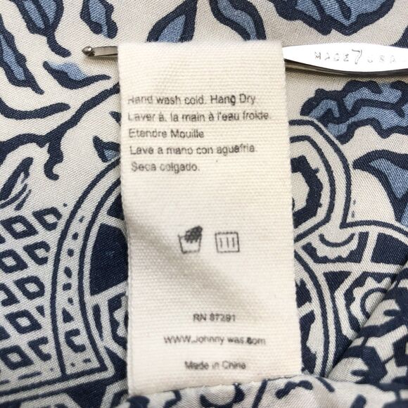 Johnny Was Laite Kimono Silk Top Blue Floral Oversized Small - Picture 6 of 7